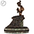 Bronze Lady Sculpture 3D model small image 1