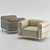 Modern 3-Seat Cassina LC3 3D model small image 1