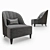 Elegant Josephine Armchair by Baker 3D model small image 1