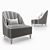 Elegant Josephine Armchair by Baker 3D model small image 2