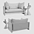 Outdoor Armchair Set with Tables and Decor 3D model small image 3