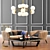 Elegant Oreas Sofa Set with Maytoni Erich Lighting 3D model small image 1