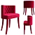 Elegant Bourbon Dining Chair 3D model small image 1