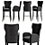 Elegant Davis Bar Chair 3D model small image 1