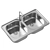 Sleek Stainless Steel Sink 3D model small image 1