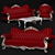 "MONDELUX" Classic Sofa Set 3D model small image 1