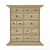 Reina Oak Sonoma Chest - 13 Drawers 3D model small image 1