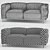 Elegant Cassina Lc3 Sofa 3D model small image 3