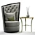 Elegant Calypso Chair & Bolero End Table 3D model small image 1