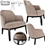 Modern Jane Armchair with Poliform Metal Base 3D model small image 1