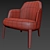 Modern Jane Armchair with Poliform Metal Base 3D model small image 2