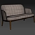3dsmax 2015 Jane Fabric Small Sofa Wood Base 3D model small image 2
