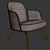 Jane Fabric Armchair - Poliform Wood Base 3D model small image 2