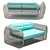 Dynasty Outdoor Sofa - Skyline Design 3D model small image 1