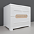 Bianco Nightstand: Sleek White Gloss & Sonoma Oak 3D model small image 1