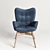 Luxury Velvet Armchair: Vicky Petrol 3D model small image 3