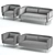 Bienno Sofa and Armchair Set 3D model small image 3