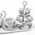 Elegant Pink Tea Set 3D model small image 3