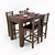 Modern Aurora Dining Set 3D model small image 1