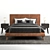 Modern Leather Bed: Sleek and Stylish 3D model small image 2