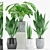 Modern Greenery Trio with Stylish Pot 3D model small image 1