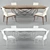 Gordon Deep Wood Table & Sofia Chair- Luxurious Set 3D model small image 1