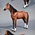 Elegant Standing Horse Sculpture 3D model small image 2