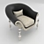 Elegant Rose Armchair: Stylish and Comfortable 3D model small image 1