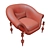 Elegant Rose Armchair: Stylish and Comfortable 3D model small image 3