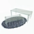 Contemporary Glas Italia Table & Customizable Rug 3D model small image 1