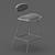 Elegant Gold Bar Chair 3D model small image 3