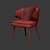 Modern Minotti Aston Dining Chair with Armrests 3D model small image 3