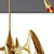 Vintage Gold Chandelier by Philippe Hiquily 3D model small image 3