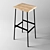 Industrial Loft Bar Stool FC-4 3D model small image 2