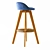 Swivel Wood Bar Chair: Upholstered Seat & Back 3D model small image 2
