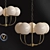 Antique Brass Oval Chandelier 3D model small image 1