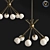 Golden Brass Modern Chandelier 3D model small image 1