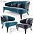 Elegant Minotti Aston Sofa & Chair Set 3D model small image 1