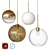 Sleek Glass Pendant Lighting 3D model small image 1