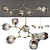 Elegant Smoke & Brass Chandelier 3D model small image 1