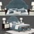 Elegant Lindsey Upholstered Bed 3D model small image 1