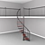 Round Mezzanine Stairs | 2.3m Height 3D model small image 1