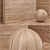 Seamless Wood Veneer Slab Set 3D model small image 2