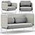 Outdoor Capsule Settee & Chair 3D model small image 1