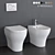 Ceramic Enjoy Toilet & Bidet Set 3D model small image 1