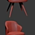 Sleek Steel Swivel Dining Chairs 3D model small image 2