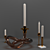 Gilded Candlestick Set 3D model small image 1