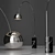 Sleek Black Arco Floor Lamp 3D model small image 1