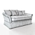 Elegant Belgian 2-Seater Sofa 3D model small image 3