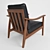 Modern Lounge Chair by Baxton 3D model small image 2